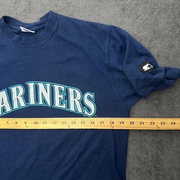vintage 90 Seattle mariners t-shirt size medium #54 Johnson baseball tee starter - Picture 7 of 12